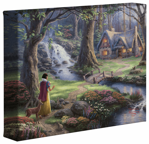 Thomas Kinkade Studios: "Disney Snow White Discovers the Cottage - 8' x 10' Gallery Wrapped Canvas"