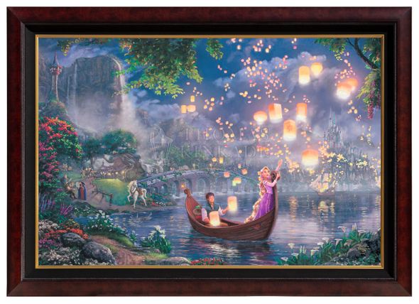 Thomas Kinkade Studios: "Disney Tangled - 40' x 60' - Canvas Print (Monumental Copper Frame)"