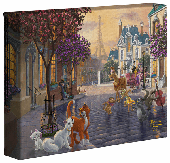 Thomas Kinkade Studios: "Disney The Aristocats - 8' x 10' - Aristocats - Gallery Wrapped Canvas"