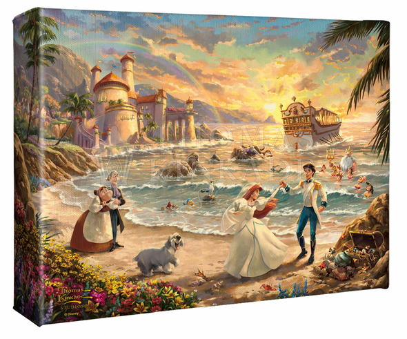 Thomas Kinkade Studios: "Disney The Little Mermaid Celebration of Love - 8' x 10' Gallery Wrapped Canvas"