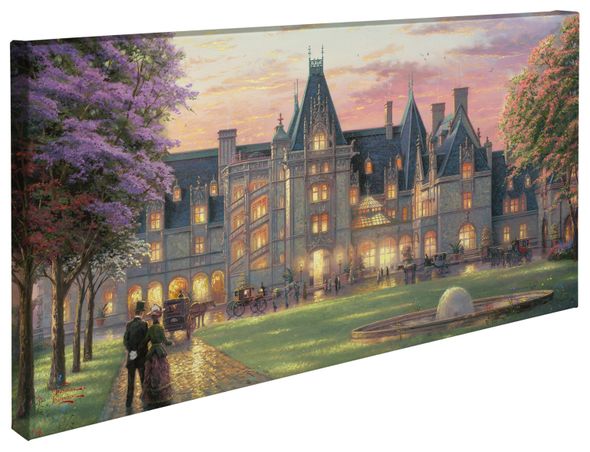 Thomas Kinkade Studios: "Elegant Evening at Biltmore - 16' x 31' Gallery Wrapped Canvas"