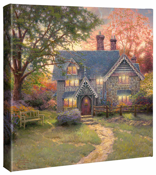 Thomas Kinkade Studios: "Gingerbread Cottage - 14' x 14' Gallery Wrapped Canvas"