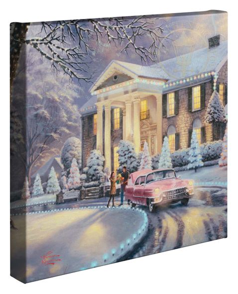 Thomas Kinkade Studios: "Graceland Christmas - 14' x 14' Gallery Wrapped Canvas (Frameless)"