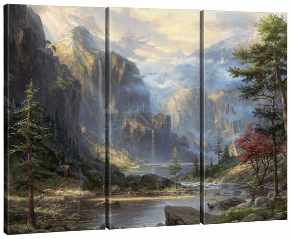 Thomas Kinkade Studios: "High Country Wilderness - 36' x 48' (Set of 3) Triptych Giclee Canvas"