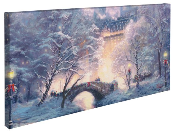 Thomas Kinkade Studios: "Holiday at Central Park - 16' x 31' Gallery Wrapped Canvas"