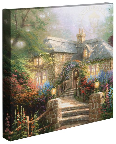 Thomas Kinkade Studios: "Hollyhock House - 14'x14' Gallery Wrapped Canvas"