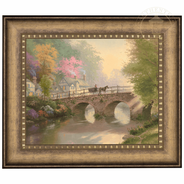 Thomas Kinkade Studios: "Hometown Bridge - 16' x 20' Brushstroke Vignette"