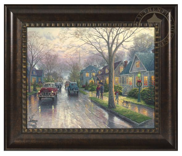 Thomas Kinkade Studios: "Hometown Christmas - 16' x 20' Brushstroke Vignette"