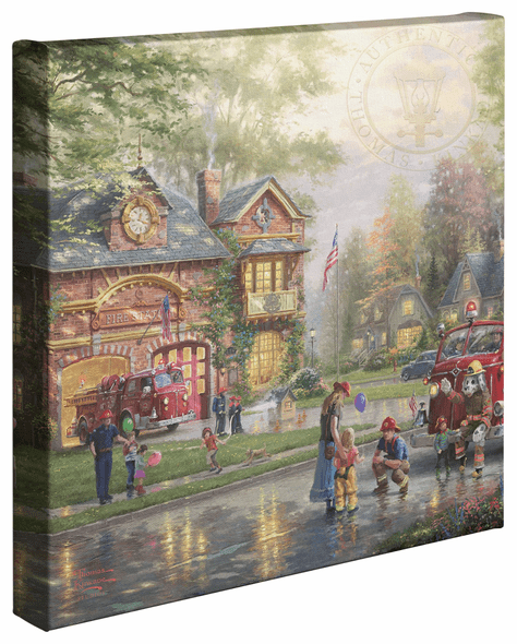 Thomas Kinkade Studios: "Hometown Firehouse - 14' x 14'"