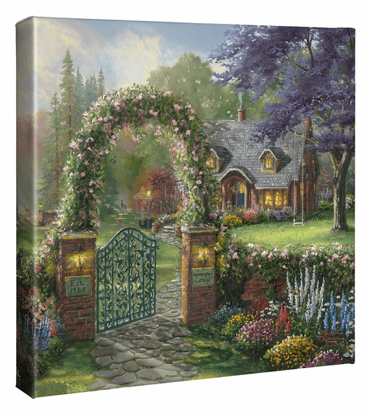 Thomas Kinkade Studios: "Hummingbird Cottage 14' X 14' Gallery Wrapped Canvas"