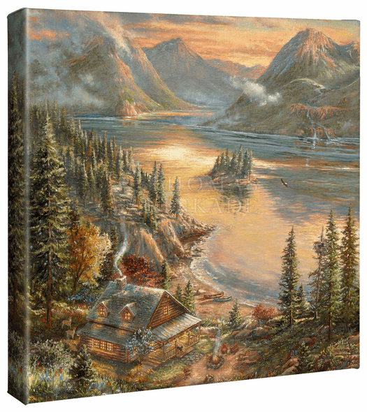 Thomas Kinkade Studios: "Lakeside Splendor - 14' x 14' Gallery Wrapped Canvas"