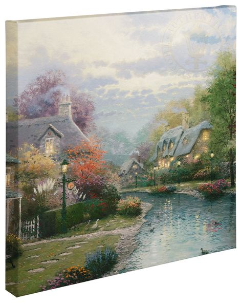Thomas Kinkade Studios: "Lamplight Brooke - 20' x 20' Gallery Wrapped Canvas"
