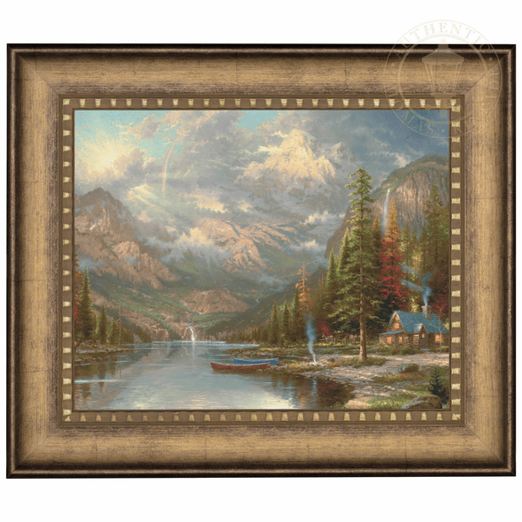 Thomas Kinkade Studios: "Mountain Majesty - 16' x 20' Brushstroke Vignette"