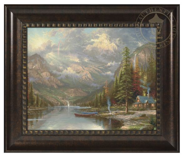 Thomas Kinkade Studios: "Mountain Majesty - 16' x 20' Brushstroke Vignette"