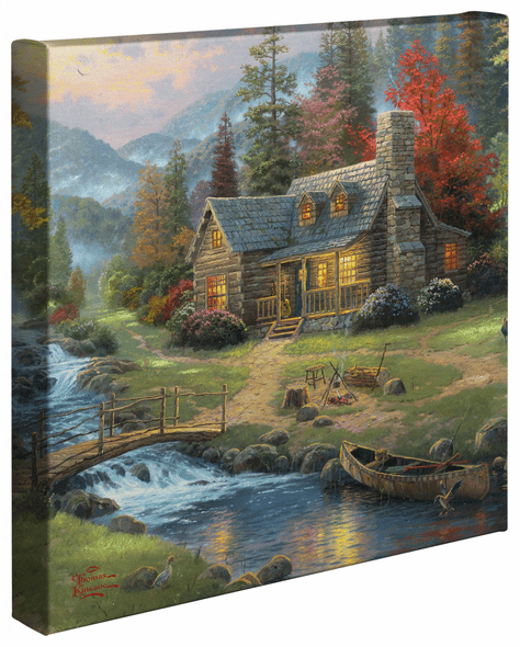 Thomas Kinkade Studios: "Mountain Paradise - 14' x 14' Gallery Wrapped Canvas"