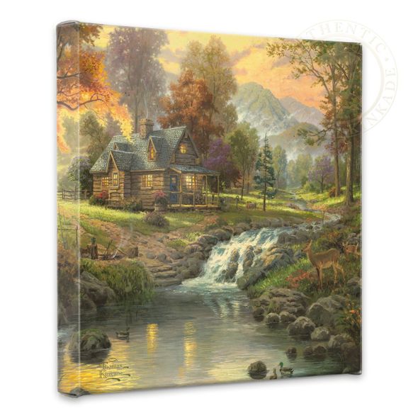 Thomas Kinkade Studios: "Mountain Retreat - 14' x 14' Gallery Wrapped Canvas"