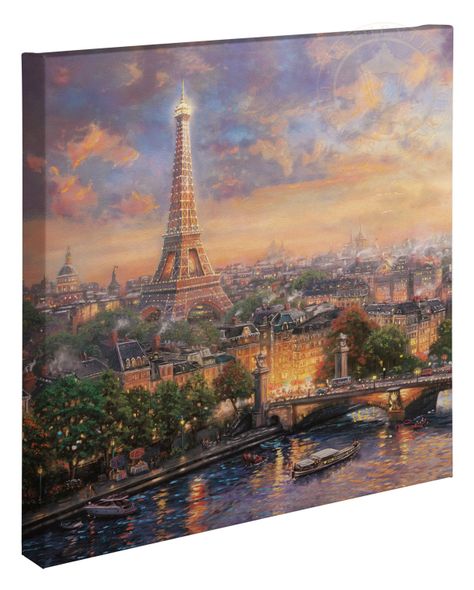 Thomas Kinkade Studios: "Paris, City of Love - 20' x 20' Gallery Wrapped Canvas"