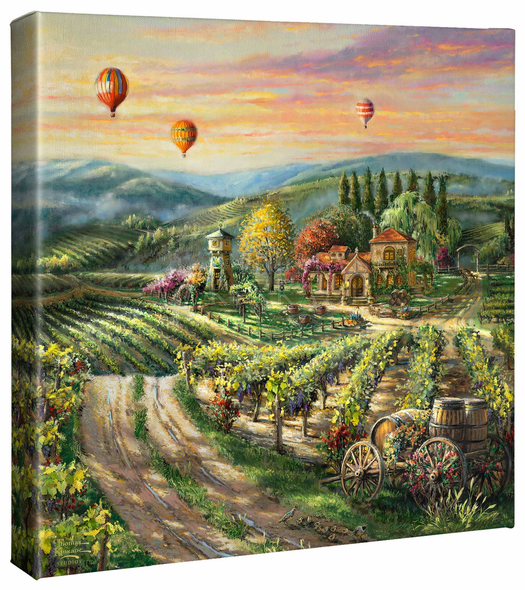 Thomas Kinkade Studios: "Peaceful Valley Vineyard - 14' x 14' Gallery Wrapped Canvas"
