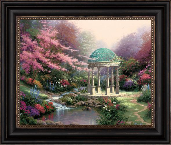 Thomas Kinkade Studios: "Pools of Serenity - 22' x 26.5' Brushstroke Vignette (Black Frame)"