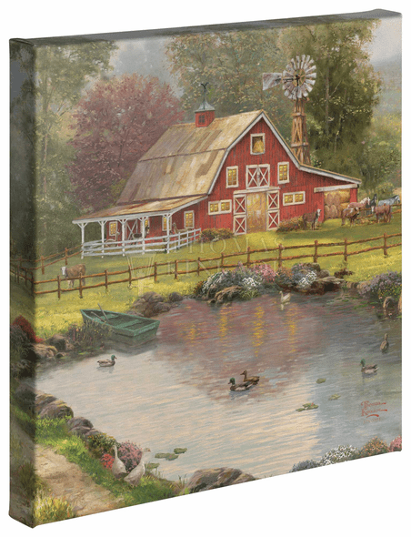 Thomas Kinkade Studios: "Red Barn Retreat - 14' x 14' Gallery Wrapped Canvas"