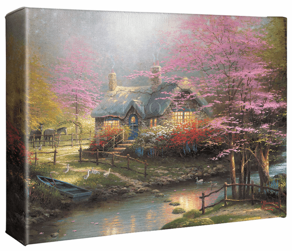 Thomas Kinkade Studios: "Stepping Stone Cottage - 8' x 10' Gallery Wrapped Canvas"
