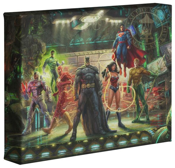 Thomas Kinkade Studios: "The Justice League&#8482; - 8' x 10' Gallery Wrapped Canvas"