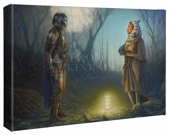 Thomas Kinkade Studios: "The Mandalorian &#8482; - Connection - 10' x 14' Gallery Wrapped Canvas"