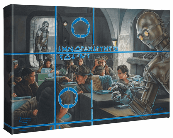 Thomas Kinkade Studios: "The Mandalorian &#8482; - Getting Schooled - 10' x 14' Gallery Wrapped Canvas"