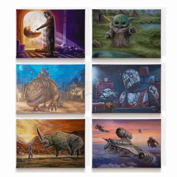 Thomas Kinkade Studios: "The Mandalorian ™ (Set of 6) - 10' x 14' Gallery Wrapped Canvas"