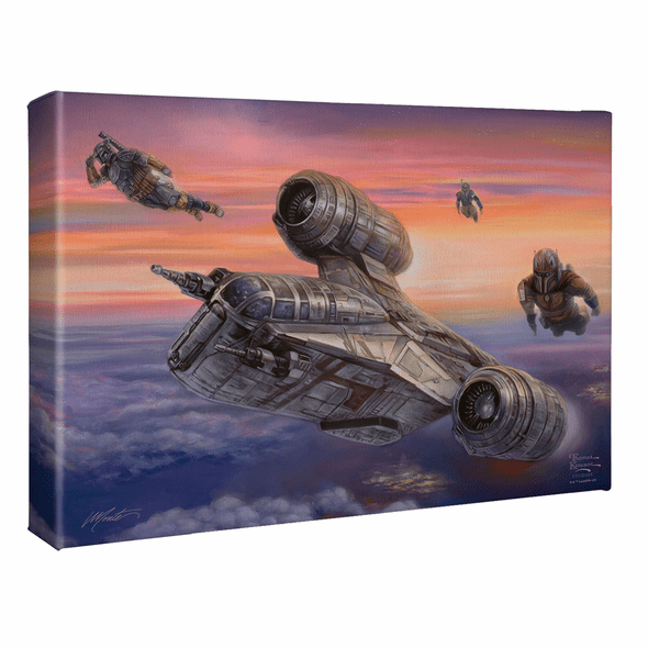 Thomas Kinkade Studios: "The Mandalorian &#8482; - The Escort - 10' x 14' Gallery Wrapped Canvas"