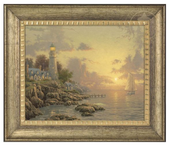 Thomas Kinkade Studios: "The Sea of Tranquility - 16' x 20' Brushstroke Vignette (Burnished Gold Frame)"