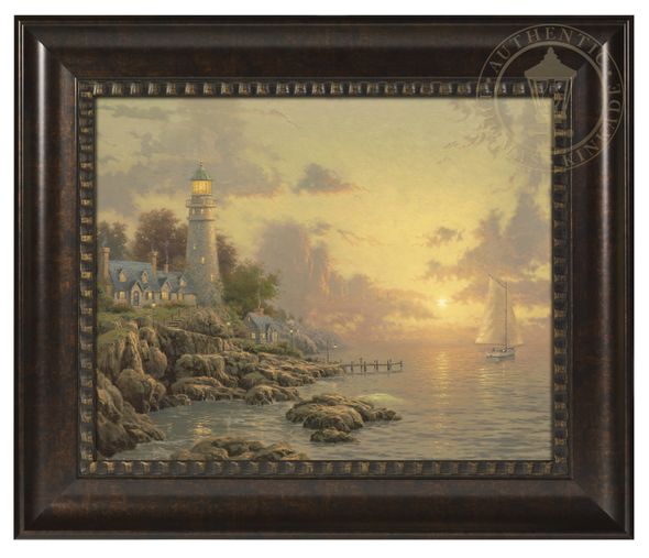 Thomas Kinkade Studios: "The Sea of Tranquility - 16' x 20' Brushstroke Vignette (Rich Burl Frame)"