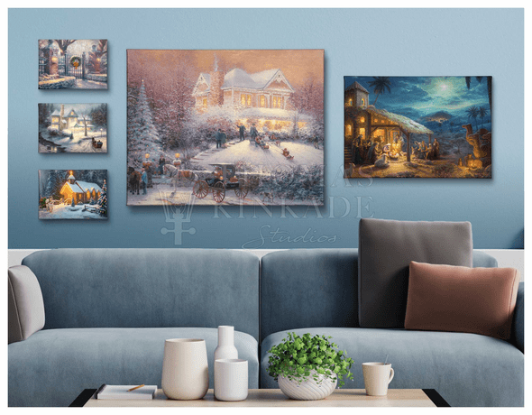 Thomas Kinkade Studios: "Thomas Kinkade Set of 5 Holiday Gallery Wraps"
