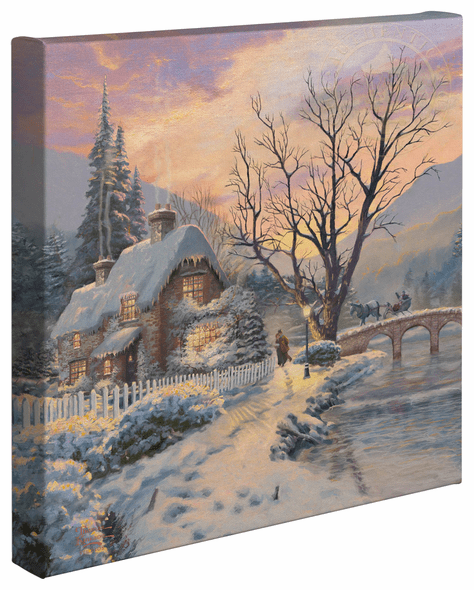 Thomas Kinkade Studios: "Winter Evening Gathering - 14' x 14' Gallery Wrapped Canvas"