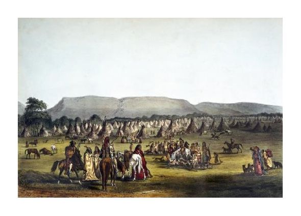 Thomas Lorraine McKenney Fine Art Open Edition Gicl&eacute;e:"Encampment of Piekann Indians Near Fort Mckenzie"