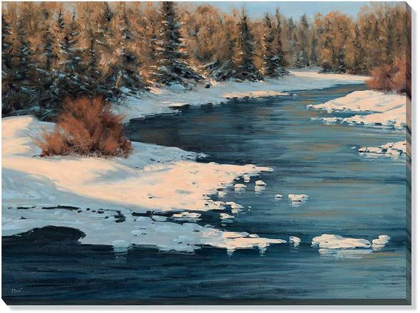 Thomas Moen Oversize Open Edition Gallery Wrapped Canvas Giclee: "Kawishiwi River in January"