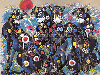 Tiefeng Jiang Handsigned and Numbered Limited Edition Serigraph on Paper: "Beautiful Wild"