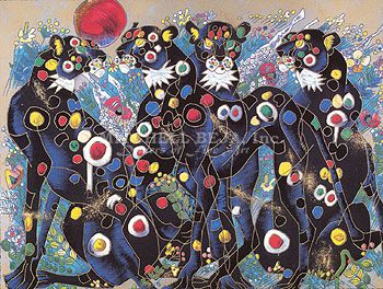 Tiefeng Jiang Handsigned and Numbered Limited Edition Serigraph on Paper: "Beautiful Wild"
