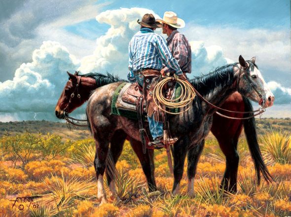 Tim Cox Artist Hand-Signed and Numbered Limited Edition Canvas:"Hoping for Rain"