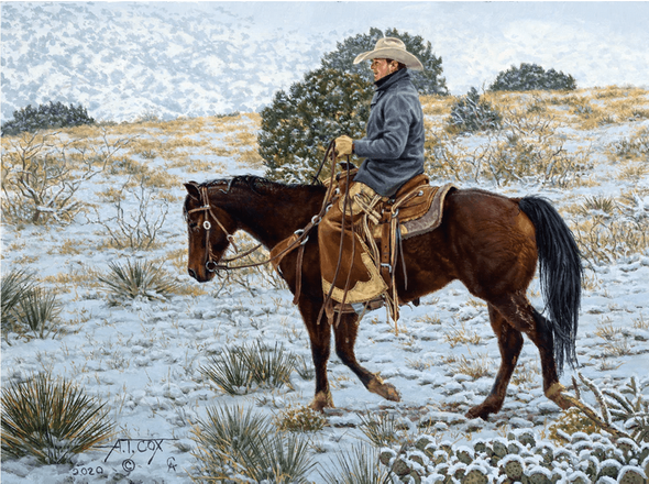 Tim Cox Limited Edition Artist Proof Canvas:"Snow In The Desert"