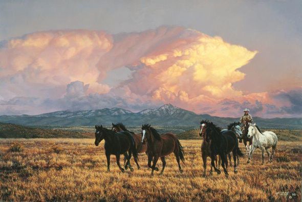 Tim Cox Artist Signed Open Edition 19x29 Canvas :"Twilight"