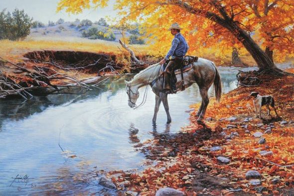 Tim Cox Hand Signed and Numbered Limited Edition Canvas: "An Autumn Afternoon"