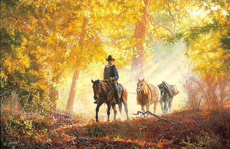 Tim Cox Artist Signed Limited Edition: "Autumn Morning Ride"