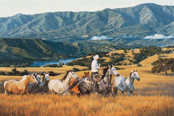 Tim Cox Artist Proof Limited Edition Print:"Running With The Mares"