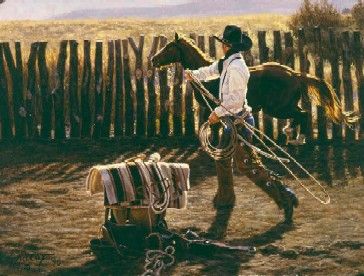 Tim Cox Hand Signed and Numbered Limited Edition:"In The Bronc Corral"