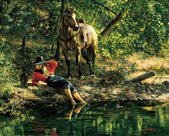 Tim Cox Artist Signed Limited Edition Print:"Time to Reflect"
