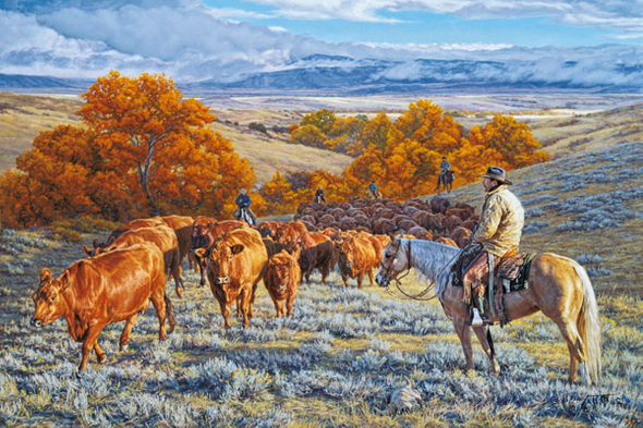 Tim Cox Artist Hand Signed Ltd Ed Canvas Giclee:"Where Change Comes Slowly"