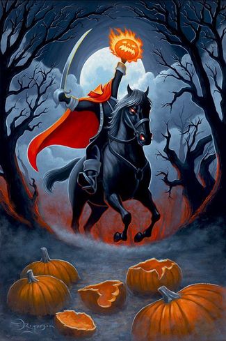 Tim Rogerson Artist Signed Ltd Ed Gallery Wrap Canvas:"Headless Horseman Rides Tonight" Tim Rogerson Artist Signed Ltd Ed Gallery Wrap Canvas:"Headless Horseman Rides Tonight"