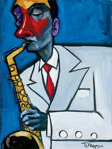 Tim Rogerson Handsigned and Numbered Embellished Giclee on Canvas:"In The Groove"