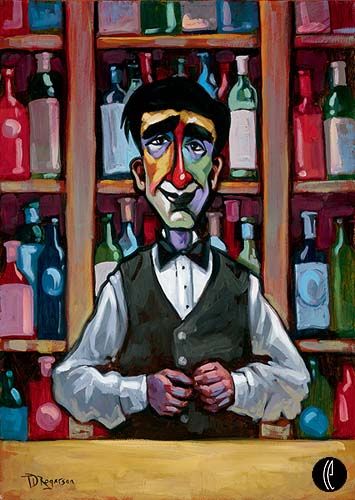 Tim Rogerson Handsigned and Numbered Embellished Giclee on Canvas:"What'll It Be?"